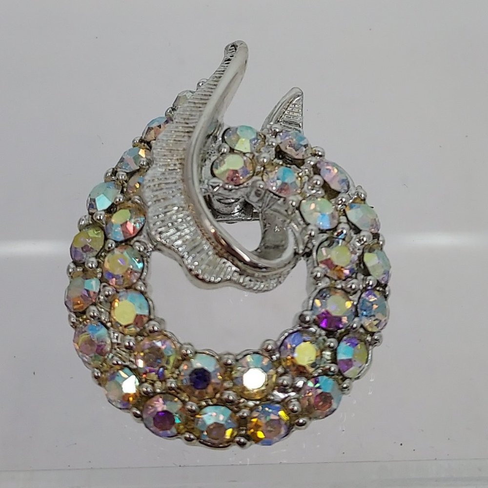 Aroura Borealis Circle Pin vintage